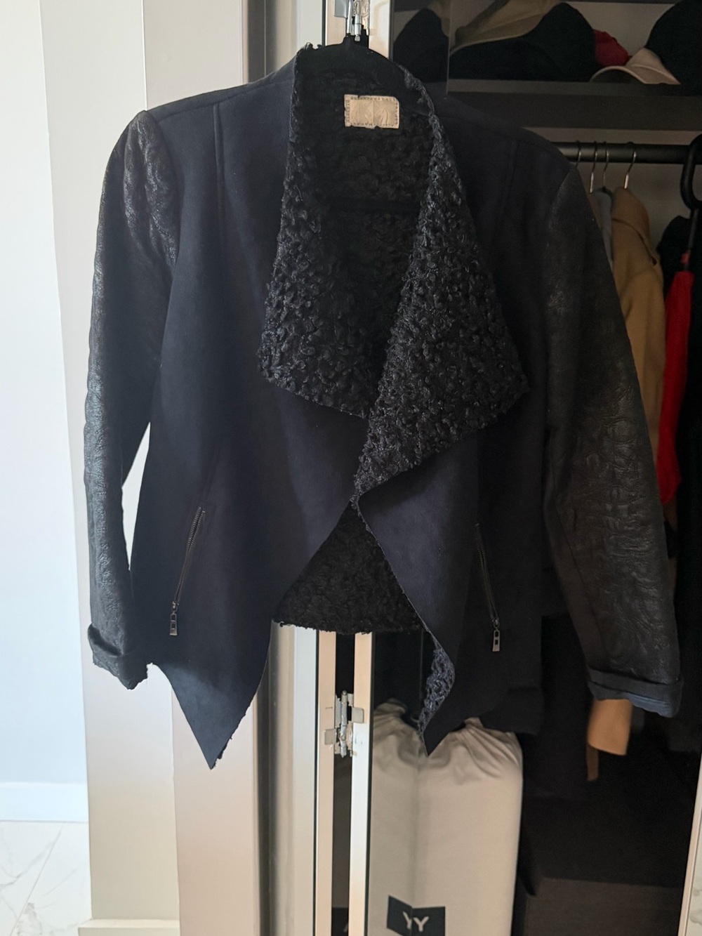 Black Draped Jacket - Women